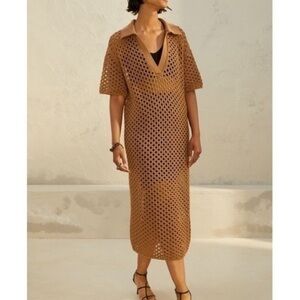 NWOT Brown Crocheted Dress